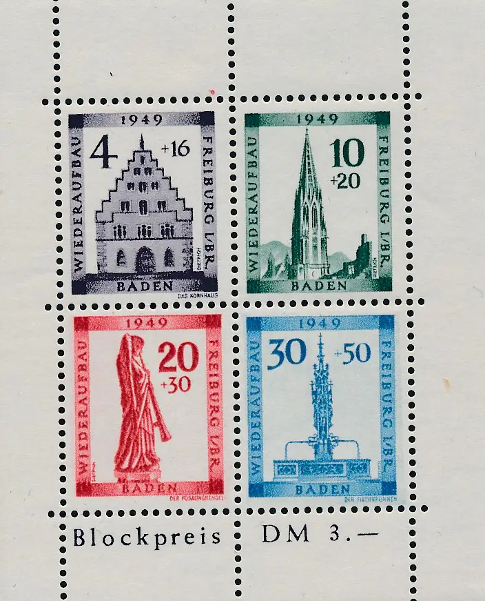 1949 Freiburg Baden Block 1A