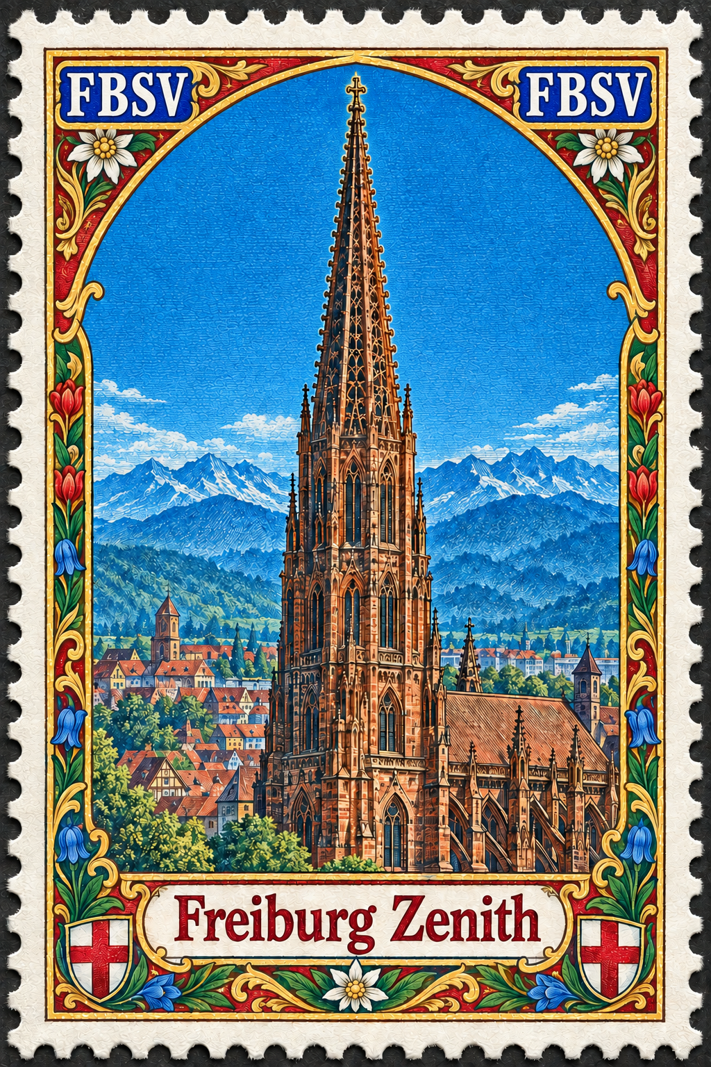 briefmarke freiburg zenith fbsv blau